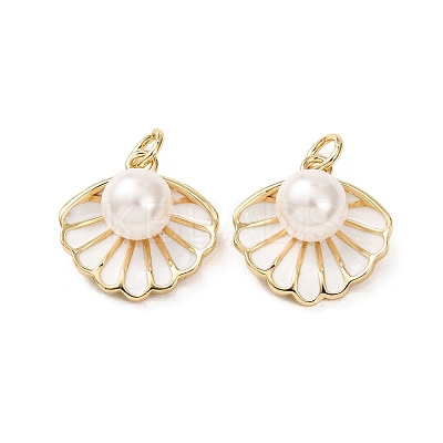 Brass Enamel Pendants KK-O140-12G-01-1