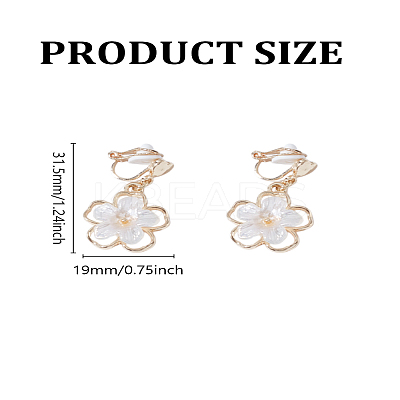 1 Pair Flower Alloy Clip-on Earrings EJEW-LP0007-084-1
