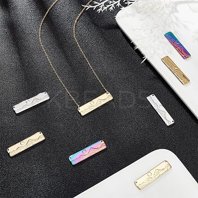 12Pcs 3 Colors 304 Stainless Steel Pendants STAS-UN0045-47-1