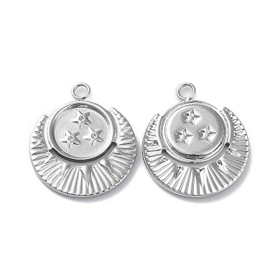 Non-Tarnish 304 Stainless Steel Pendant Rhinestone Settings STAS-P324-39P-1