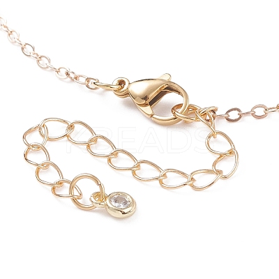 Irregular Raw Natural Gemstone Pendant Necklace with Brass Chain for Women NJEW-JN03832-1