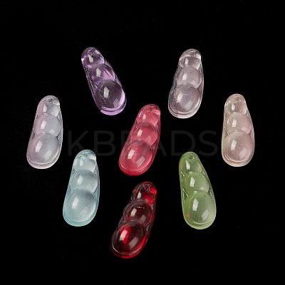Spray Painted Glass Pendants GLAA-D006-11-1