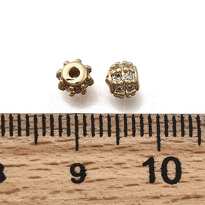 Brass Micro Pave Cubic Zirconia Beads KK-Z126-12G-1