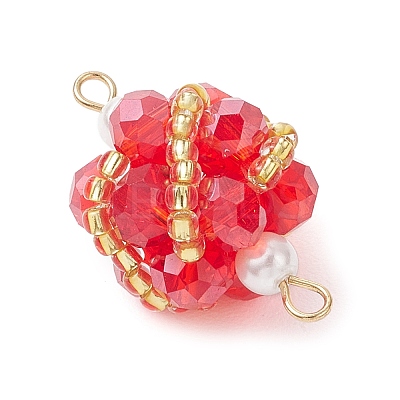 Glass Beaded Round Sphere Links PALLOY-MZ00874-05-1