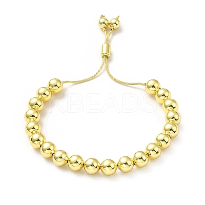 Rack Plating Brass Round Bead Slider Bracelets for Women LS-BJEW-M232-01G-C-1