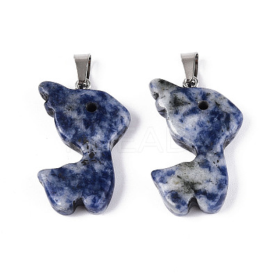 Natural Blue Spot Jasper Pendants G-T144-11K-1
