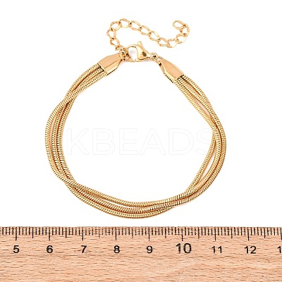 304 Stainless Steel Snake Chain Multi-strand Bracelets BJEW-C128-01C-1