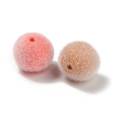 Flocky Opaque Acrylic Beads OACR-I026-01C-1
