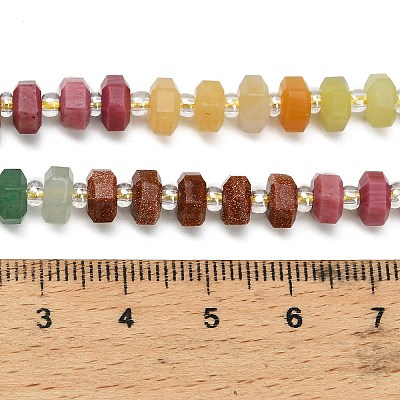 Natural & Synthetic Mixed Stone Beads Strands G-G317-A03-3x6mm-1