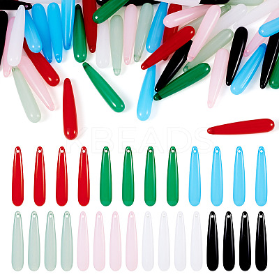 70Pcs 7 Colors Acrylic Pendants MACR-TA0001-79-1