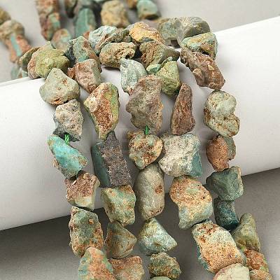 Raw Rough Natural HuBei Turquoise Beads Strands G-M453-D09-1