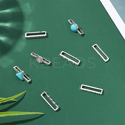 8Pcs 8 Style Half Round & Triangle Synthetic Turquoise Watch Band Charms Set MOBA-PH0001-12-1