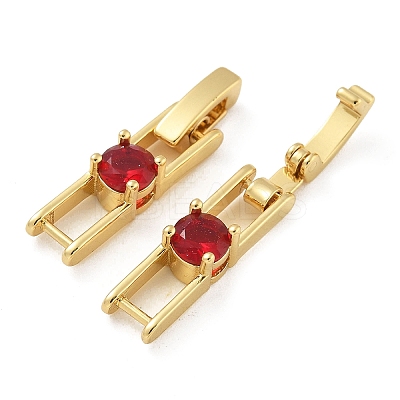 Rack Plating Brass Micro Pave Cubic Zirconia Watch Band Clasps KK-A234-016G-01-1