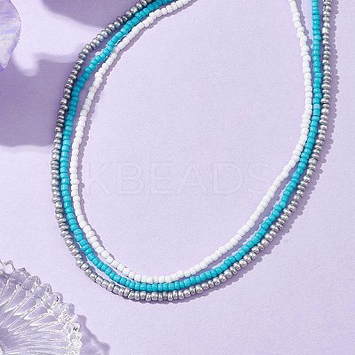 Glass Bead Necklaces for Women NJEW-JN04672-1