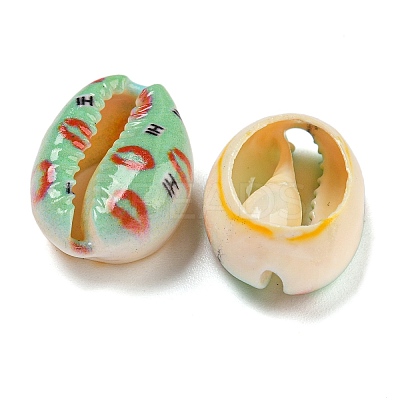 Printed Natural Shell Beads BSHE-G037-01-1