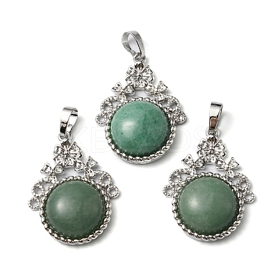 Natural Green Aventurine Pendants G-P498-01P-07-1