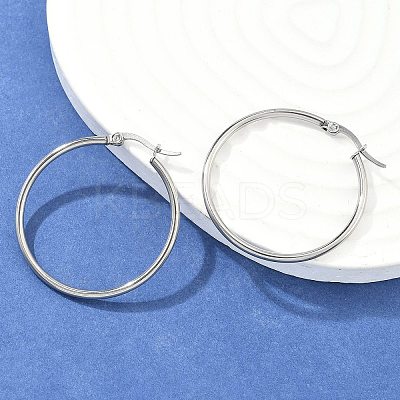 Tarnish Resistant 304 Stainless Steel Hoop Earrings X-EJEW-F105-08P-1