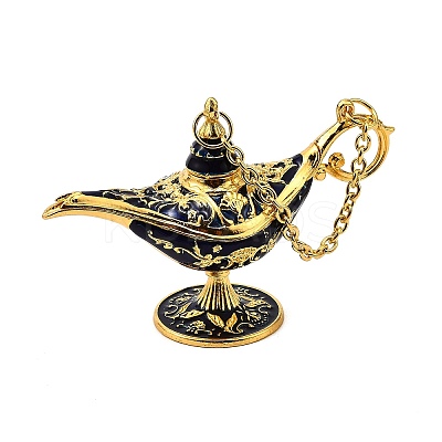 Alloy Enamel Tea Pot Home Display Decoration DJEW-Z010-01G-06-1