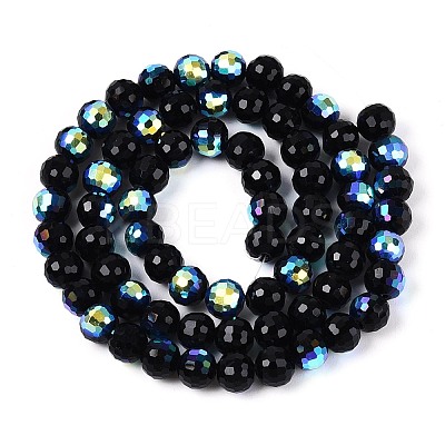 Electroplate Opaque Glass Beads Strands EGLA-N024-01A-A02-1