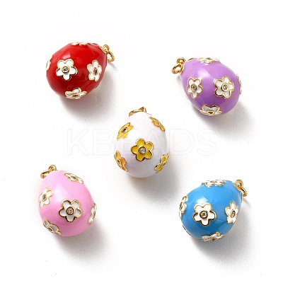 Rack Plating Brass Micro Pave Cubic Zirconia Pendants KK-M230-16G-1
