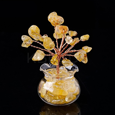 Natural Yellow Quartz Chips Tree Decorations PW-WG17210-02-1