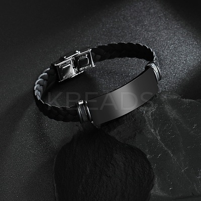Imitation Leather Cord Braided Bracelets BJEW-B126-01B-1