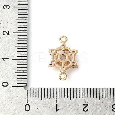 Brass Pave Clear Cubic Zirconia Connector Charms KK-G503-30G-1