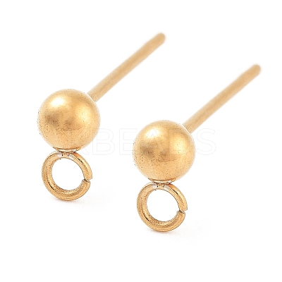 202 Stainless Steel Stud Earring Findings STAS-I324-01G-6mm-1