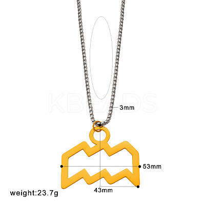 Punk Style 304 Stainless Steel Twelve Constellations Pendant Necklaces with Stainless Steel Tone Box Chains WGE8D8E-05-1