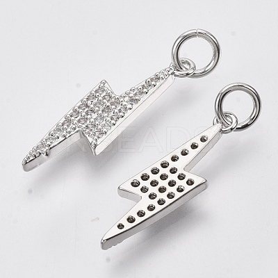 Brass Micro Pave Cubic Zirconia Pendants KK-N227-11P-1