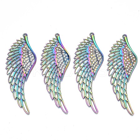 Rack Plating Rainbow Color Alloy Big Pendants PALLOY-N163-172A-1