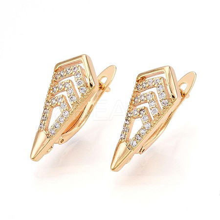 Brass Micro Pave Cubic Zirconia Hoop Earring Finding LS-KK-N261-42G-1