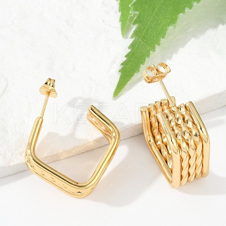 201 Stainless Steel Stud Earrings LS-EJEW-Q026-21G-A-1