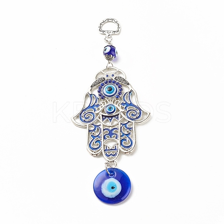 Glass Turkish Blue Evil Eye Pendant Decoration LS-HJEW-I008-06AS-1
