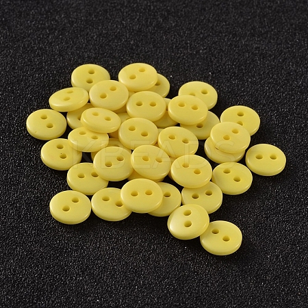 2-Hole Flat Round Resin Sewing Buttons for Costume Design BUTT-E119-36L-18-1