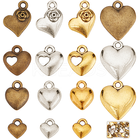 90Pcs 15 Style Tibetan Style Alloy Pendants TIBEP-SC0002-13-1