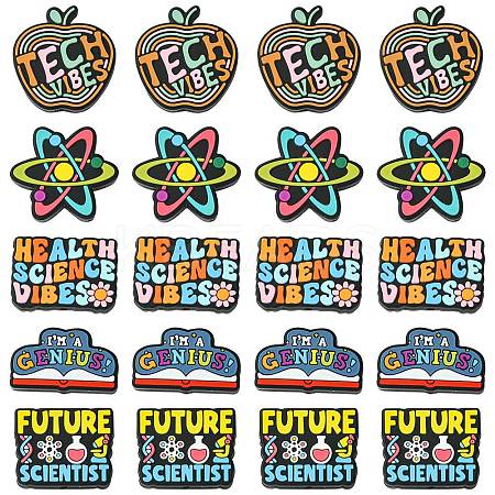 20Pcs 5 Styles Food Grade Eco-Friendly Silicone Beads SIL-CJ0002-85-1