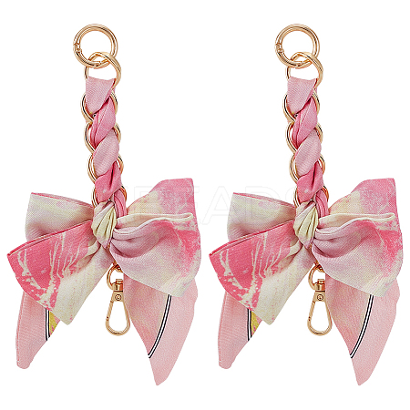 2Pcs Polyester Bowknot Bag Extension Chains PURS-ME0001-01A-1