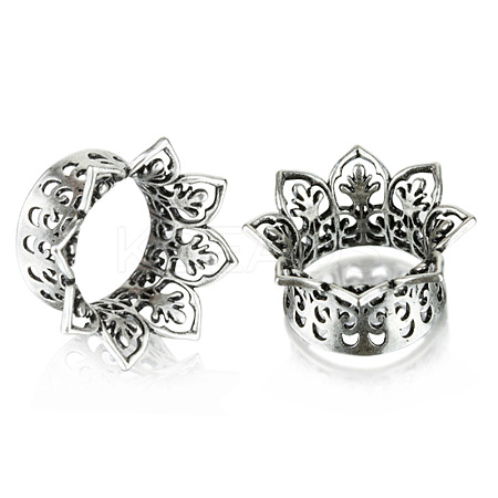 Hollow Out Flower Brass Alloy Ear Tunnels FS-WG7C815-11-1