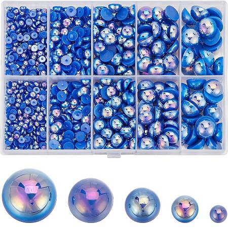 70G  5 Styles ABS Plastic Imitation Pearl Cabochons OACR-SC0001-45E-1