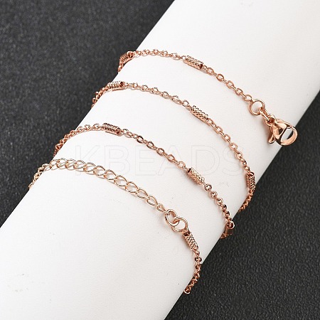 Brass Cable Chain Necklaces for Women NJEW-D302-19RG-1