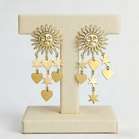 304 Stainless Steel Chandelier Earrings for Women WG43ED1-01-1