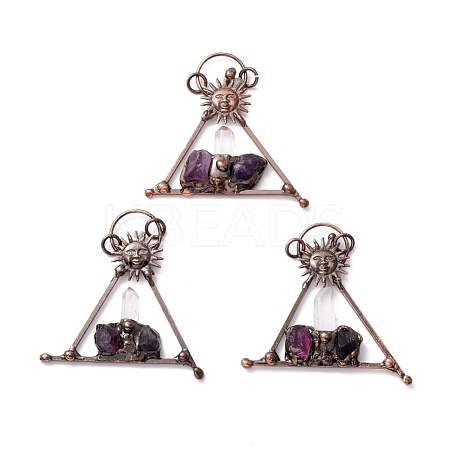 Natural Quartz Crystal and Amethyst Big Pendants G-M383-12LG-1