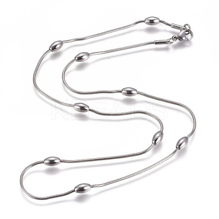 Non-Tarnish 304 Stainless Steel Herringbone Chain Necklaces NJEW-F261-19P-1
