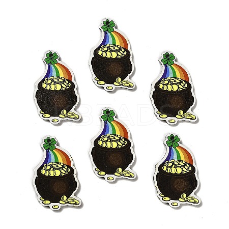 St. Patrick's Day Themes Printed Wood Pendants WOOD-V002-02B-1