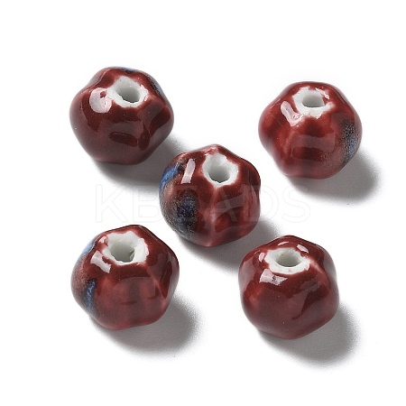 Vintage Porcelain Pumpkin Beads PORC-L080-H18-1