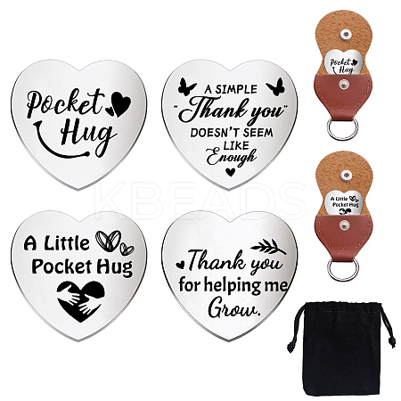 Heart Double-Sided Engraved Stainless Steel Commemorative Decision Maker Coin Set AJEW-GL0002-01J-1