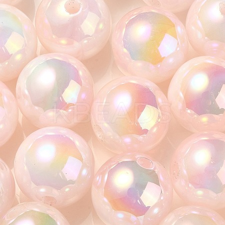 UV Plating Rainbow Iridescent Acrylic Beads PACR-E001-03H-1
