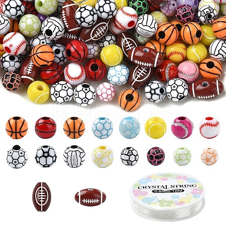 Sport Theme DIY Acrylic Beaded Bracelets Making Kits DIY-YW0010-96-1