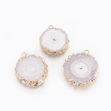 Natural Dyed Quartz Pendants G-P399-B04-1